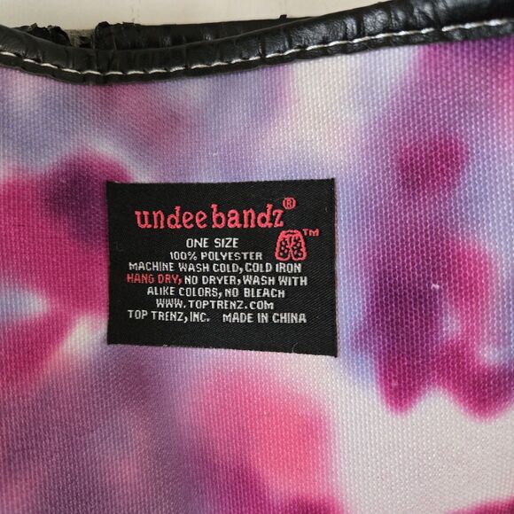 Undee Bandz Crossbody Bag Purse Pink Tie Dye Heart Peace Sign - Picture 3 of 9